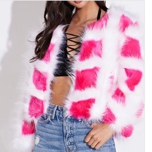 Pink Faux Fur Jacket